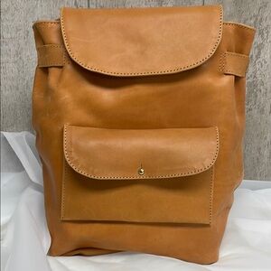 Noonday Collection Tan Leather Convertible Backpack
